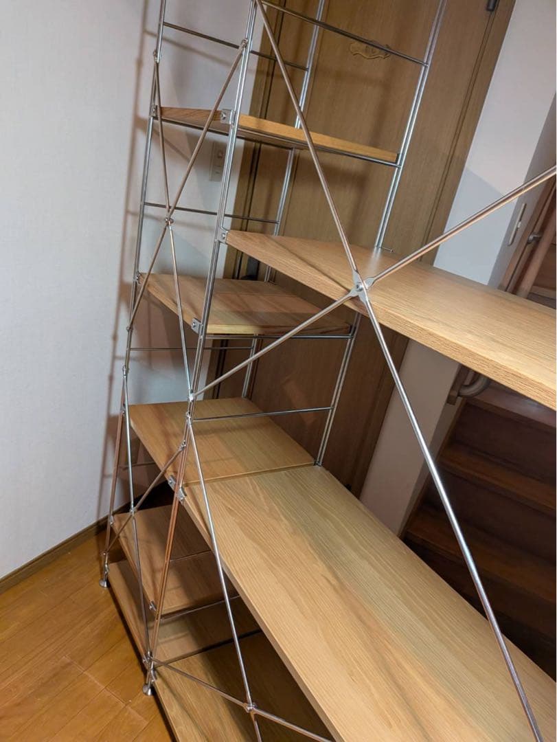 ■送料込■無印 ステンレスユニットシェルフ オーク棚 家具 衣類 収納