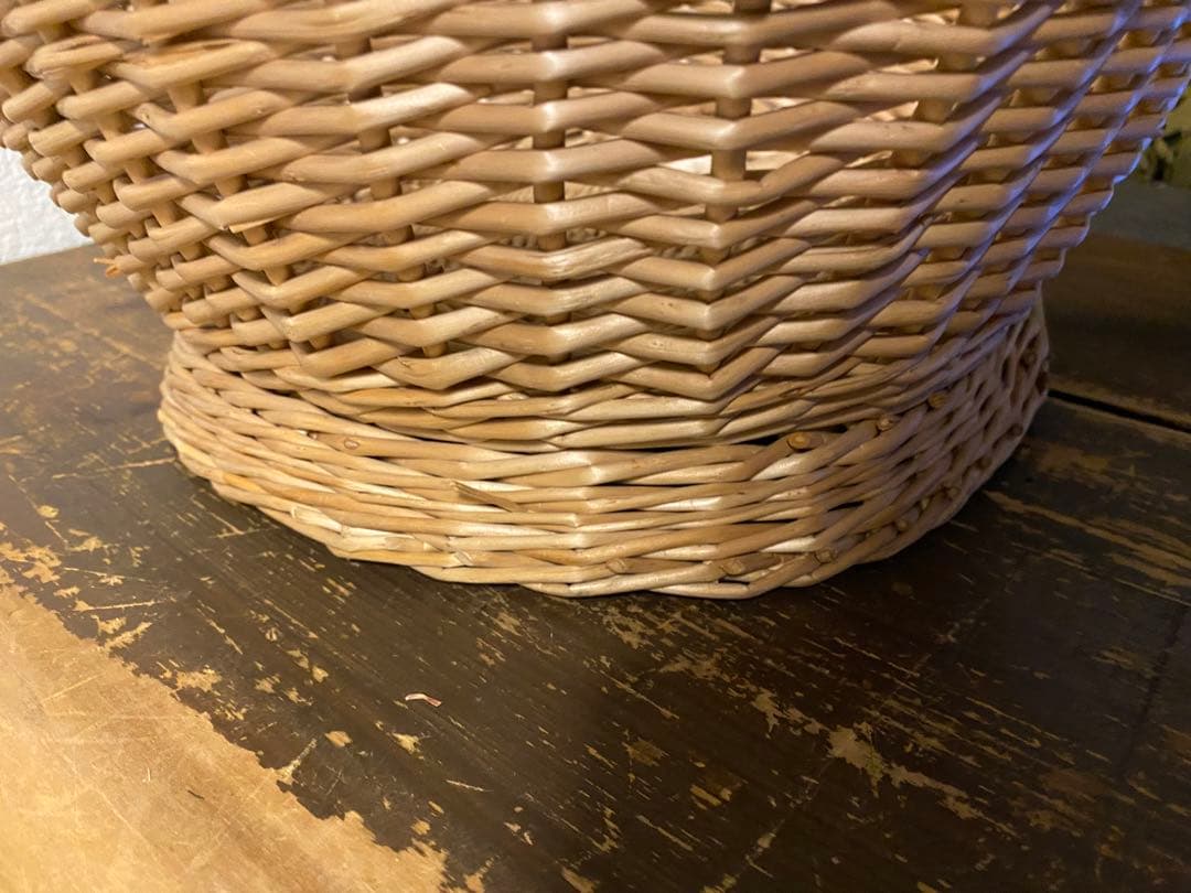 籠　バスケット　柳　かご　カゴ　古道具　収納　持ち手付き