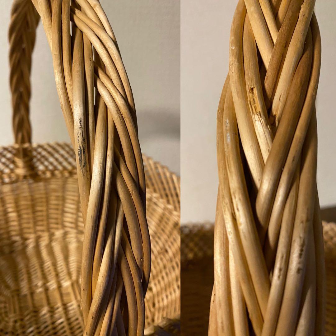 籠　バスケット　柳　かご　カゴ　古道具　収納　持ち手付き