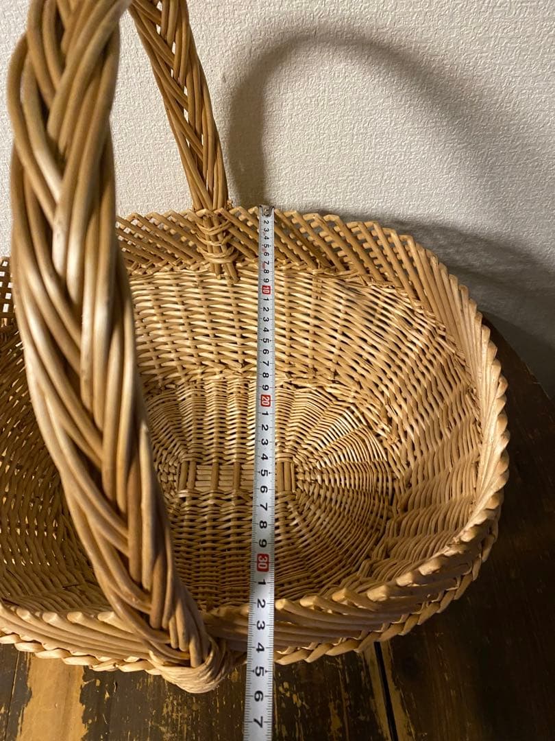 籠　バスケット　柳　かご　カゴ　古道具　収納　持ち手付き