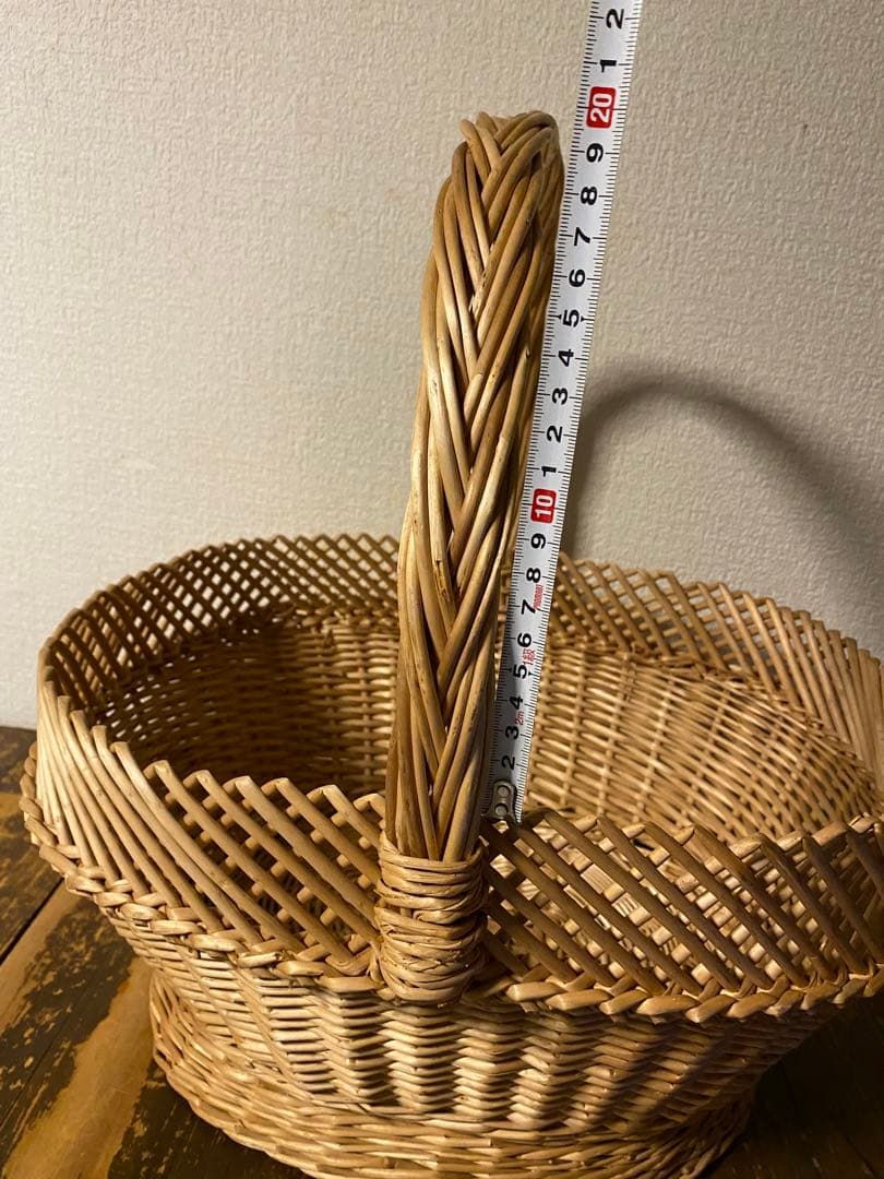 籠　バスケット　柳　かご　カゴ　古道具　収納　持ち手付き