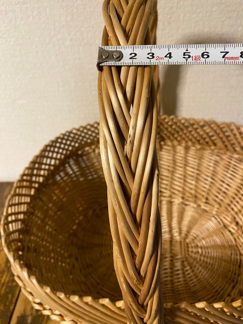 籠　バスケット　柳　かご　カゴ　古道具　収納　持ち手付き
