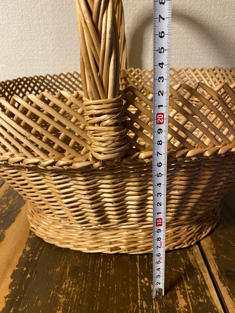 籠　バスケット　柳　かご　カゴ　古道具　収納　持ち手付き