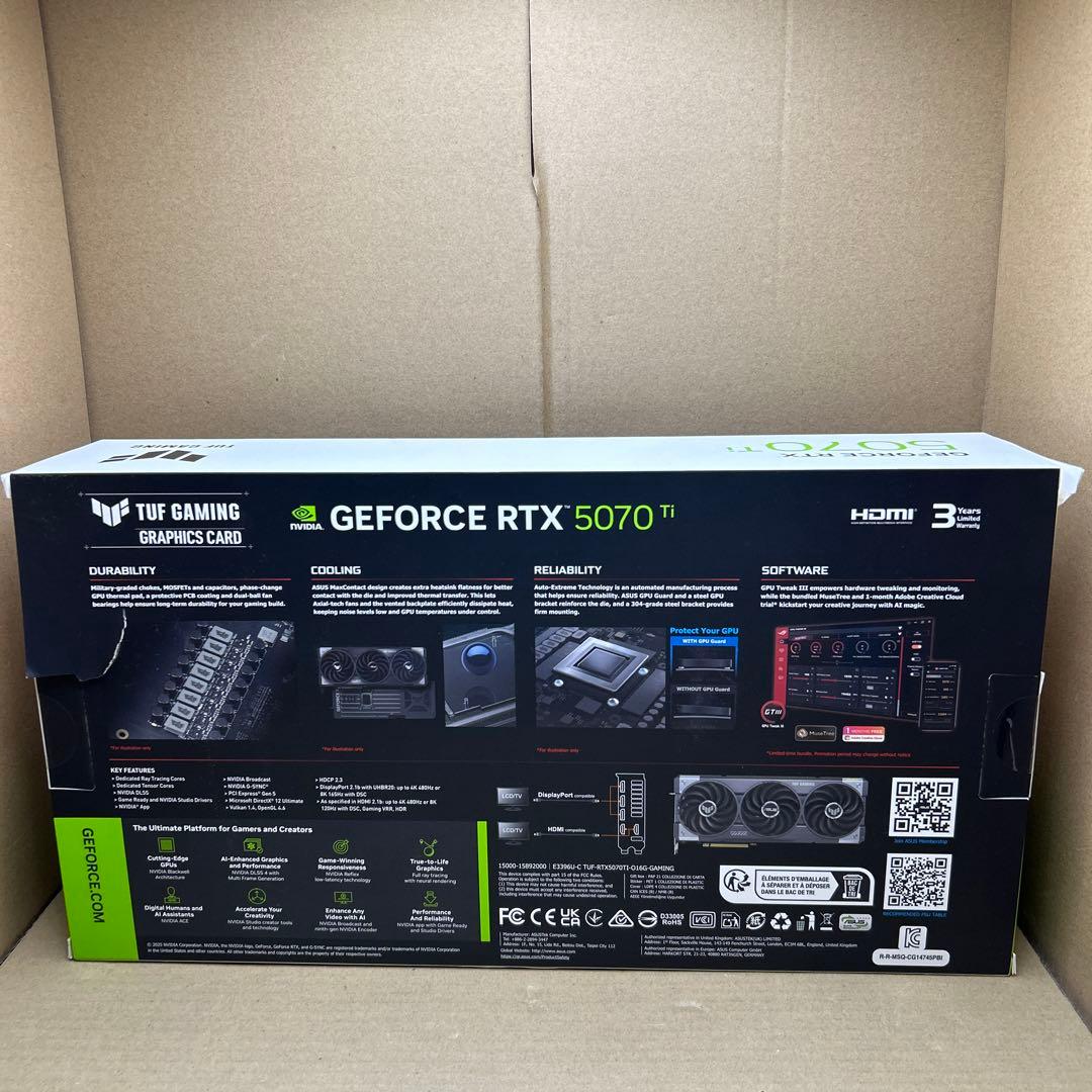 グラフィックボード・グラボ・ビデオカード ASUS TUF Gaming GeForce RTX 5070 Ti 16GB