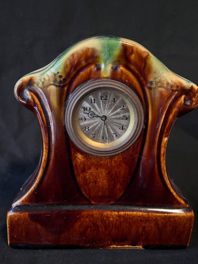 レア！アールヌーボー期の陶器カバー置き時計 インテリアとして最高