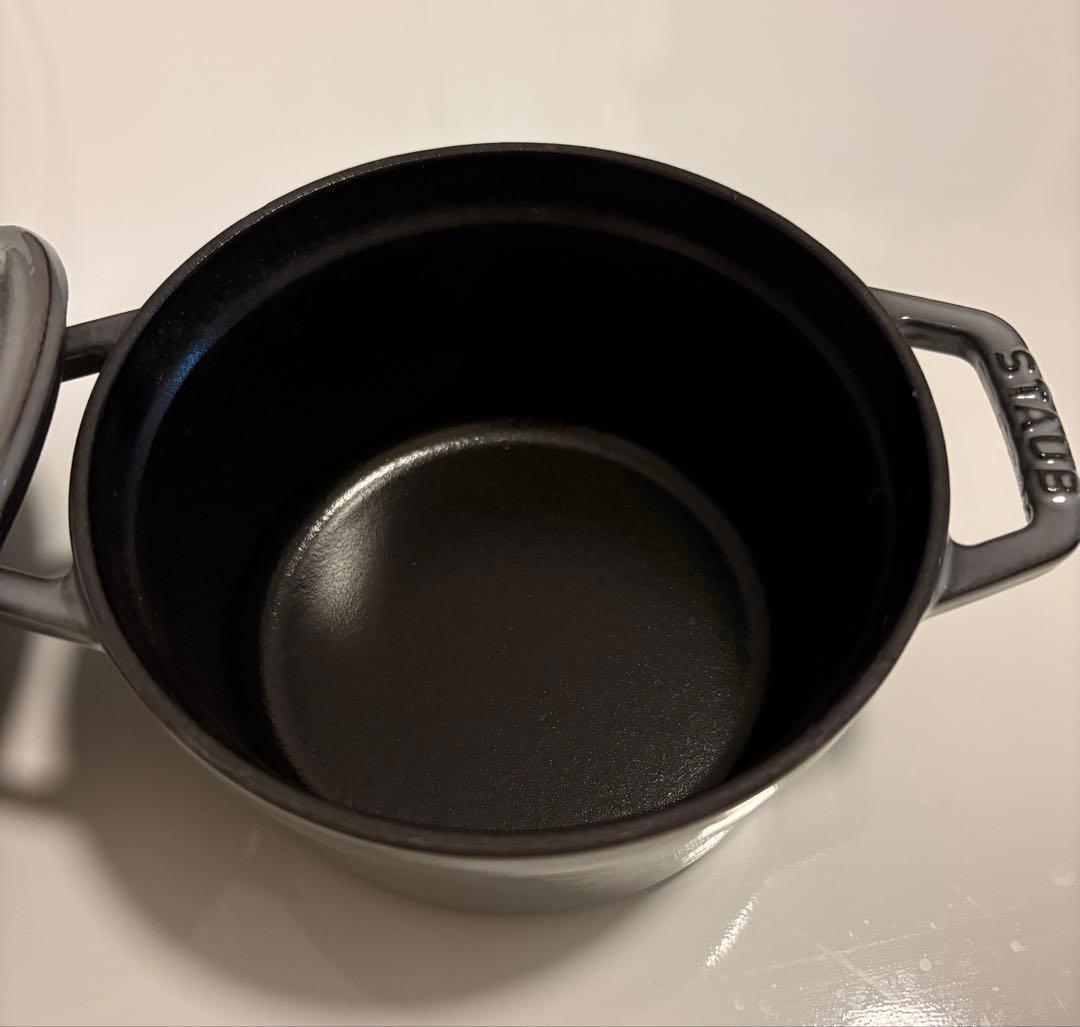 staub ストウブ 「 ピコ ココット ラウンド グレー 14cm 」
