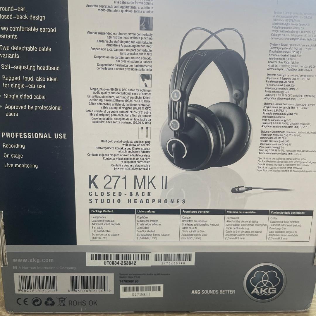 AKG K271 MK2 密閉型モニターヘッドホン