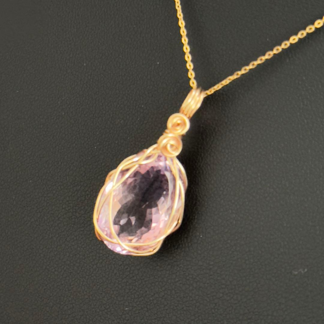 大粒　アメトリン　天然石　ペンダントトップ　ワイヤージュエリー 17.9Ct