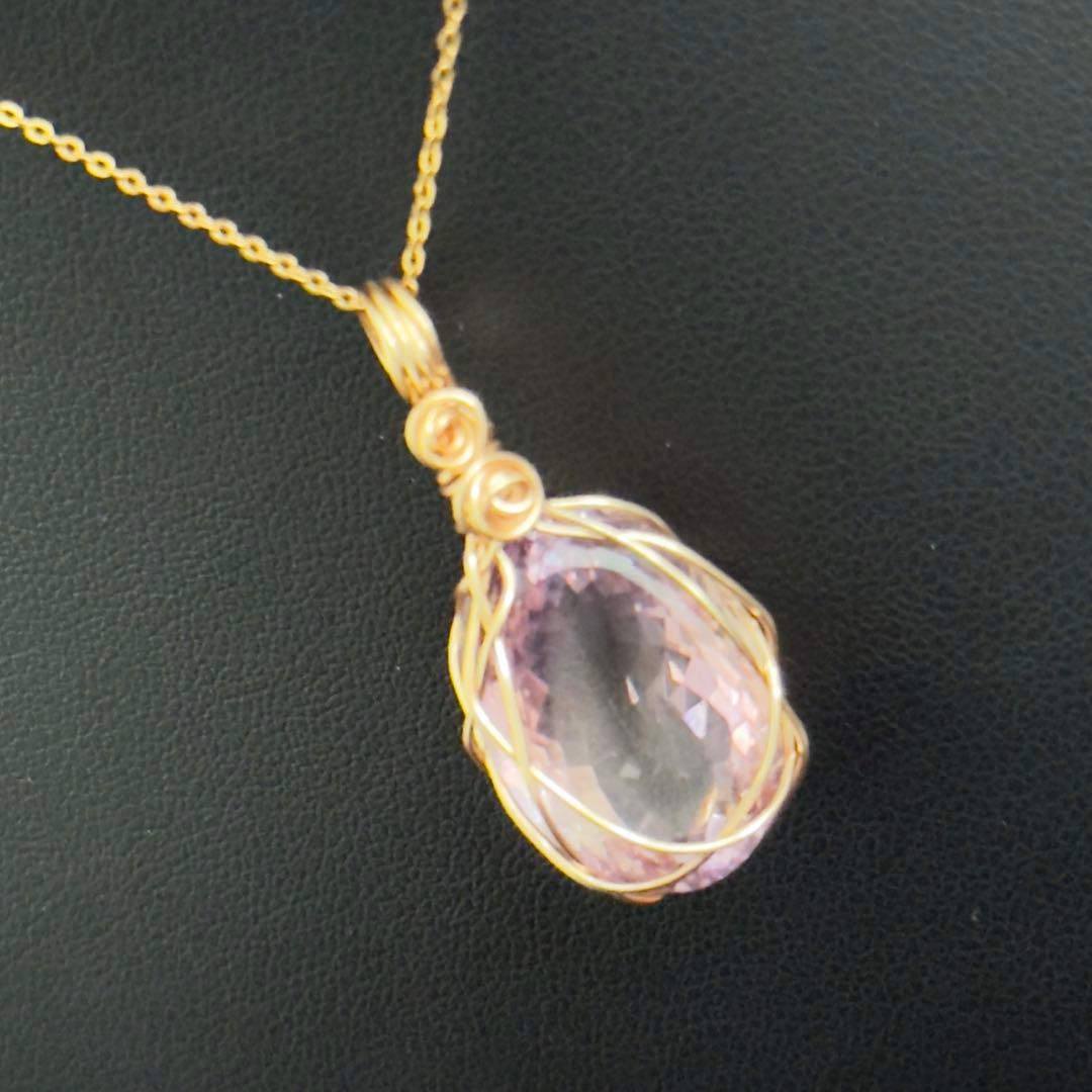 大粒　アメトリン　天然石　ペンダントトップ　ワイヤージュエリー 17.9Ct
