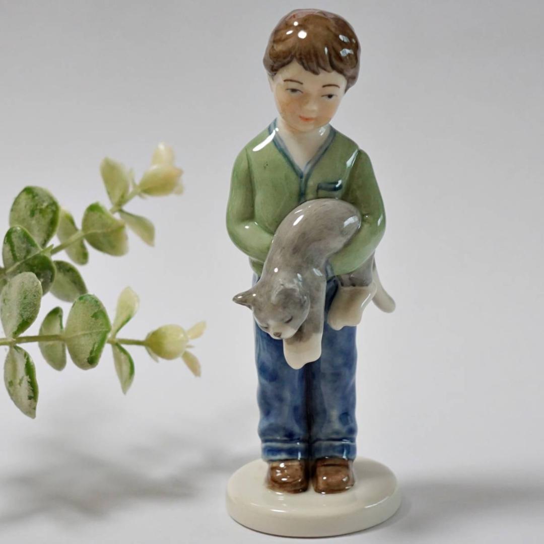 nknk 2点おまとめ ロイヤルコペンハーゲン ロビン・少年と猫