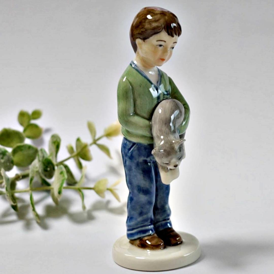 nknk 2点おまとめ ロイヤルコペンハーゲン ロビン・少年と猫