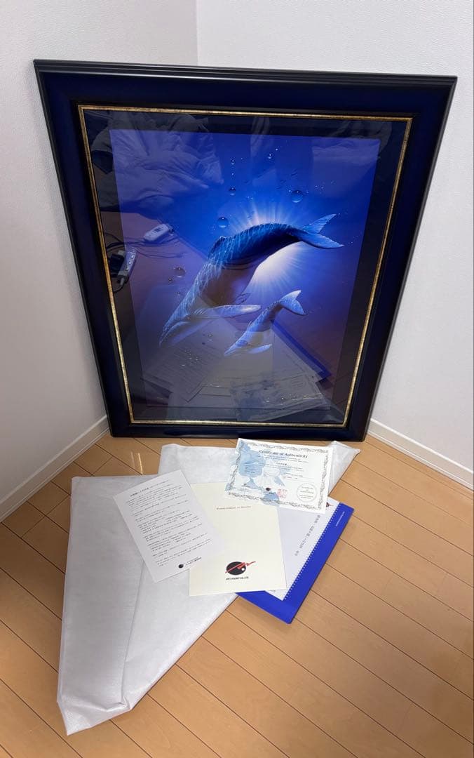 クリスチャン ラッセンパーフェクト パーフェクトバランス　手色彩直筆サイン大型