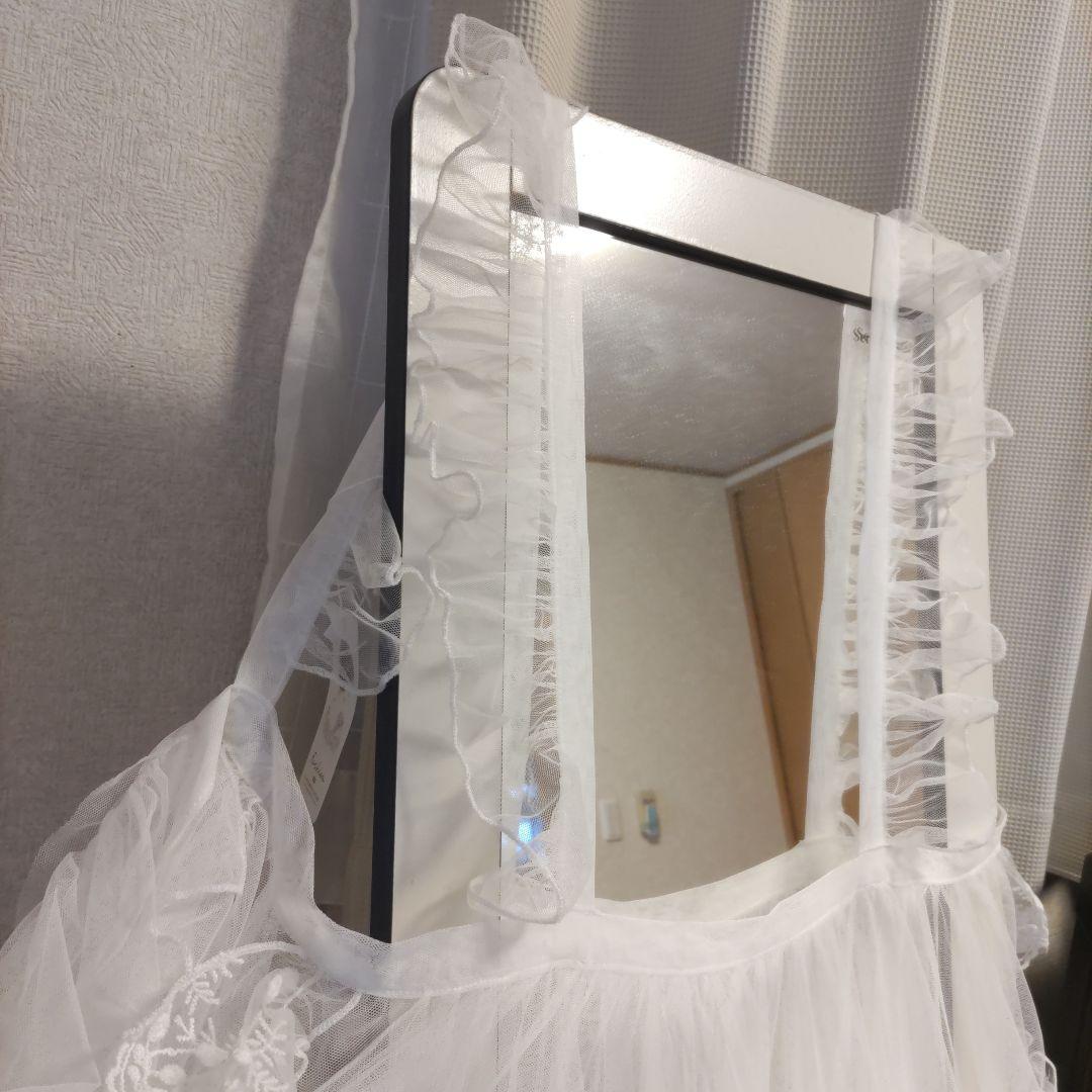 ホワイトチュールフリルフリルエプロンdroptosaintMaria