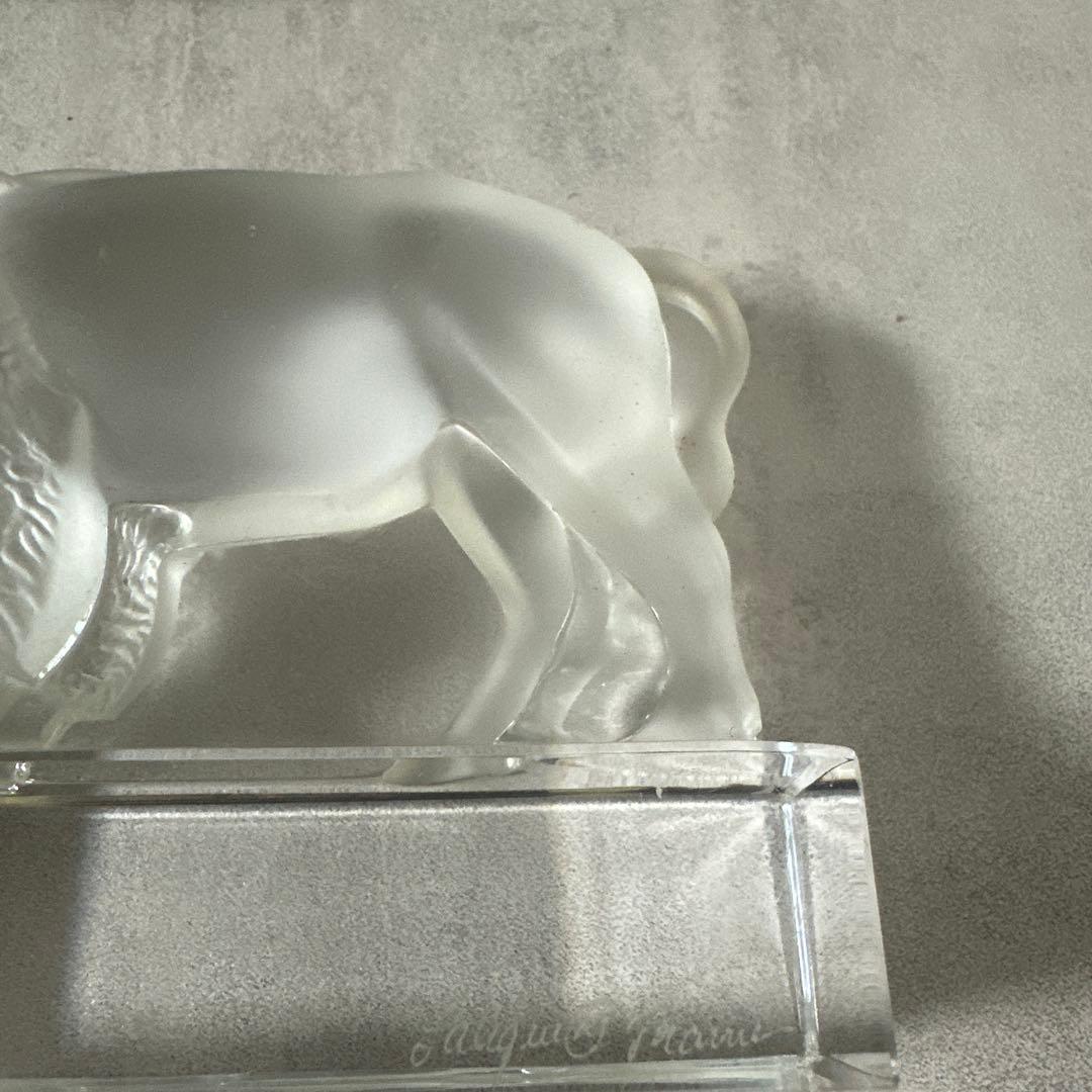 LALIQUE ルネ・ラリック　バイソン　彫像　ペーパーウエイト　置物