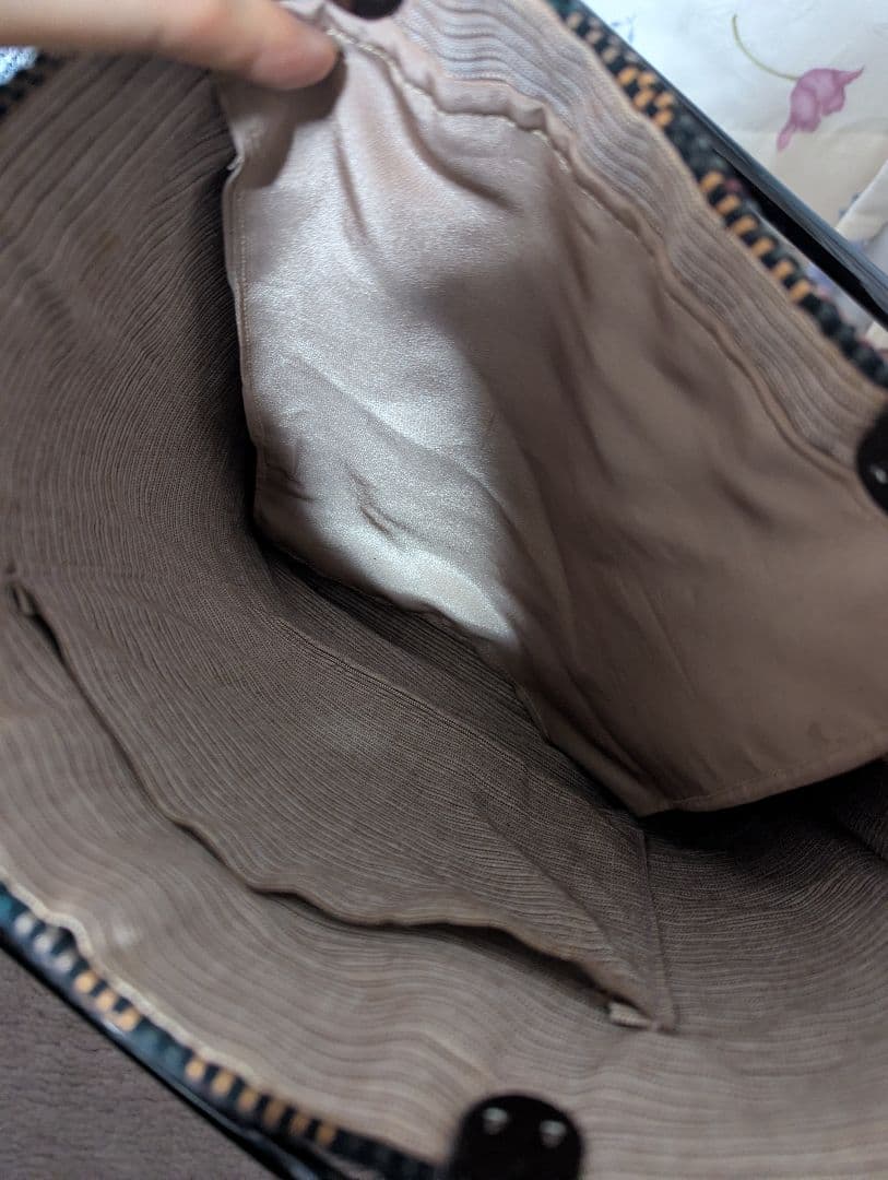 裂織 ハンドメイド トートバッグ｜和モダン｜一点物｜プラハンドル付き