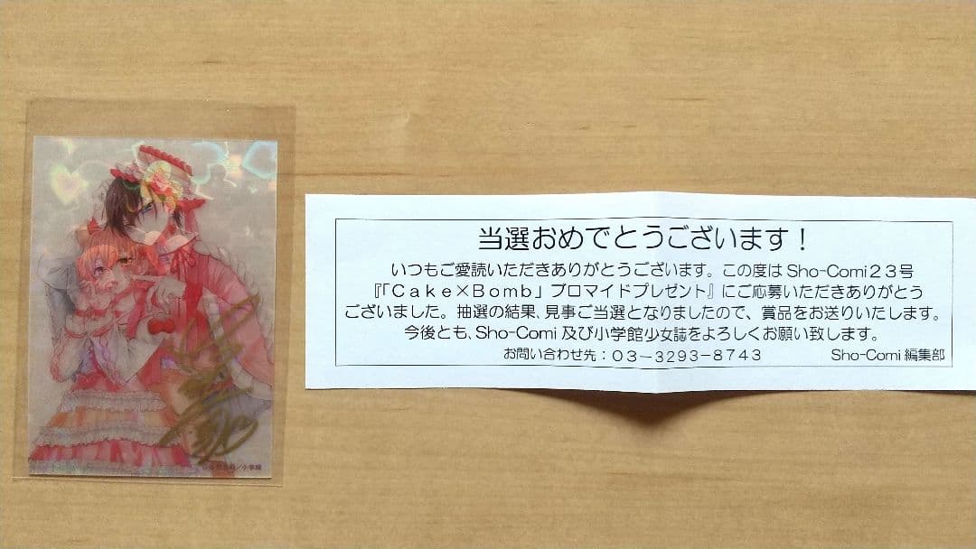 Cake×Bomb 佐野愛莉先生直筆サイン入り キラキラブロマイド 当選品
