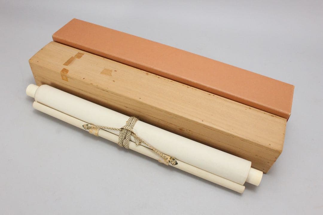 No5792 掛軸　松浦満　菖蒲図　絹本着色　合箱/畳箱　花鳥　送料無料