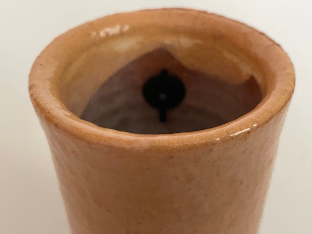 陶芸家　作家物　三輪栄造　花入　掛花入　筒花入　萩　萩焼　共箱　三輪休雪