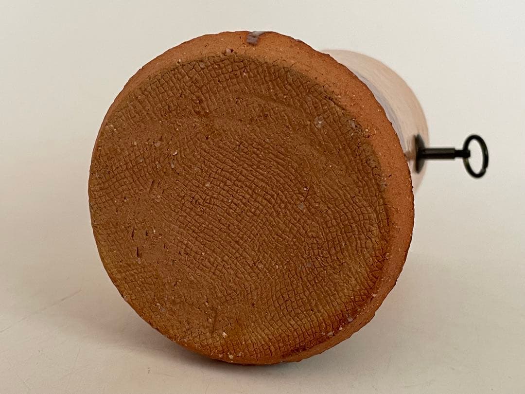 陶芸家　作家物　三輪栄造　花入　掛花入　筒花入　萩　萩焼　共箱　三輪休雪