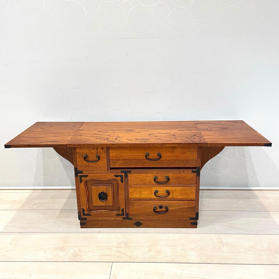 【美品】和裁机 ソーイングデスク 昭和レトロ 木製 裁縫机 折りたたみ テーブル