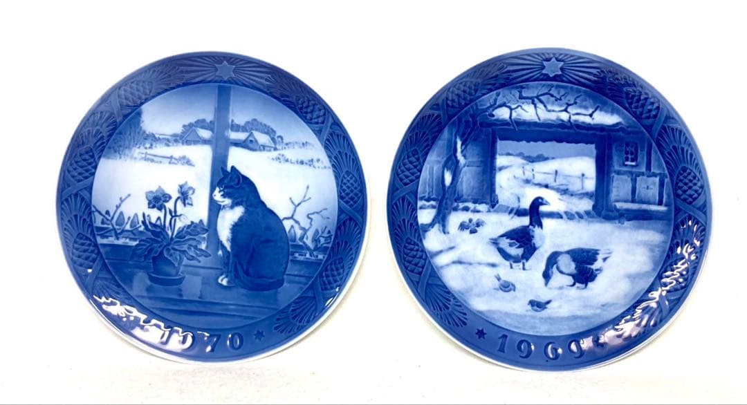 【未使用 2枚】ロイヤルコペンハーゲン イヤープレート 1969年 1970年