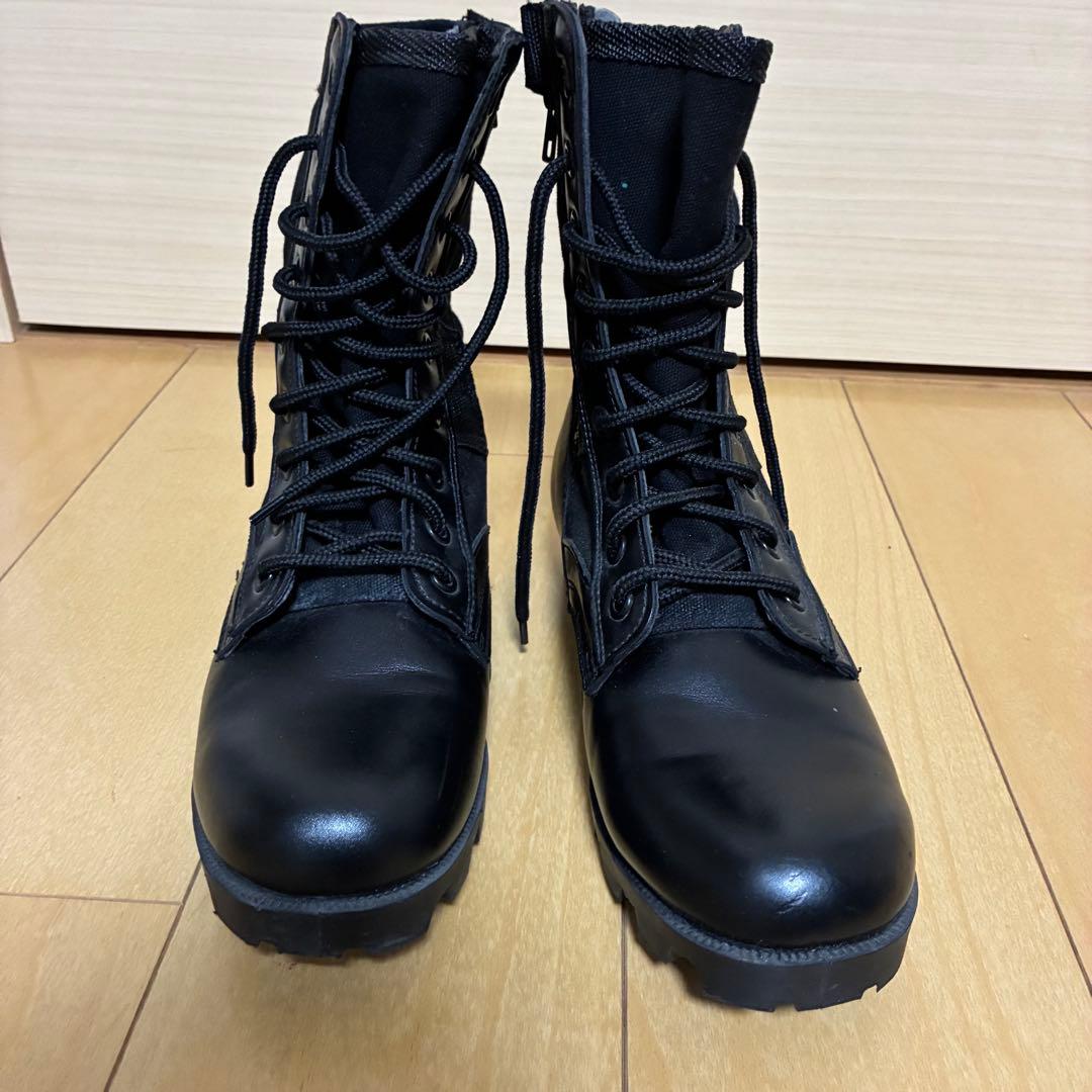 ロスコ ジャングルブーツ 黒 ミリタリー レースアップブーツ 8W ブラック