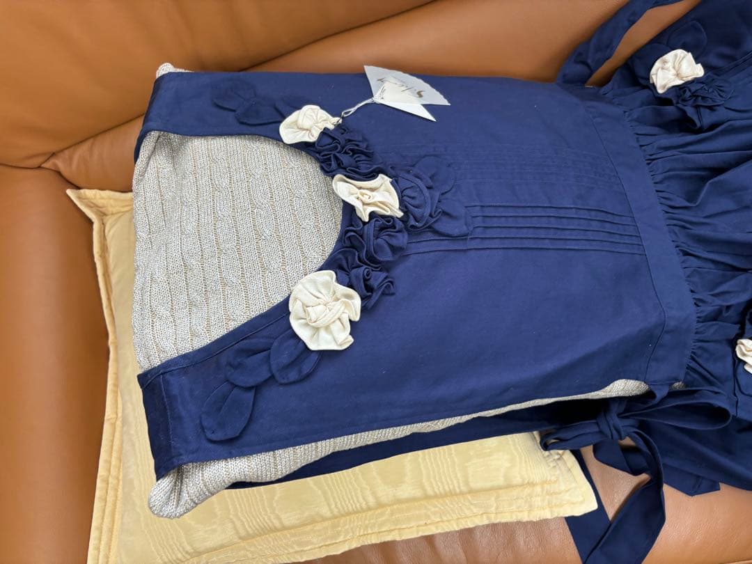 ネイビー　エプロン