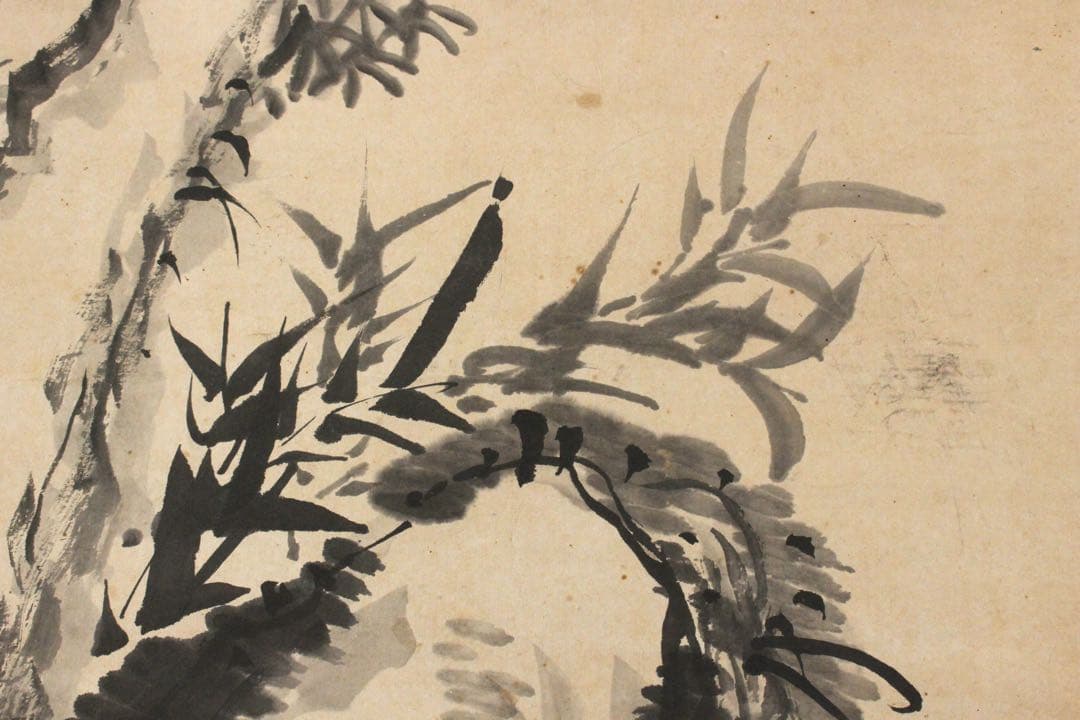 No5598 掛軸　貫名菘翁　三清之図　紙本　合箱/畳箱　日本画　古画　送料無料