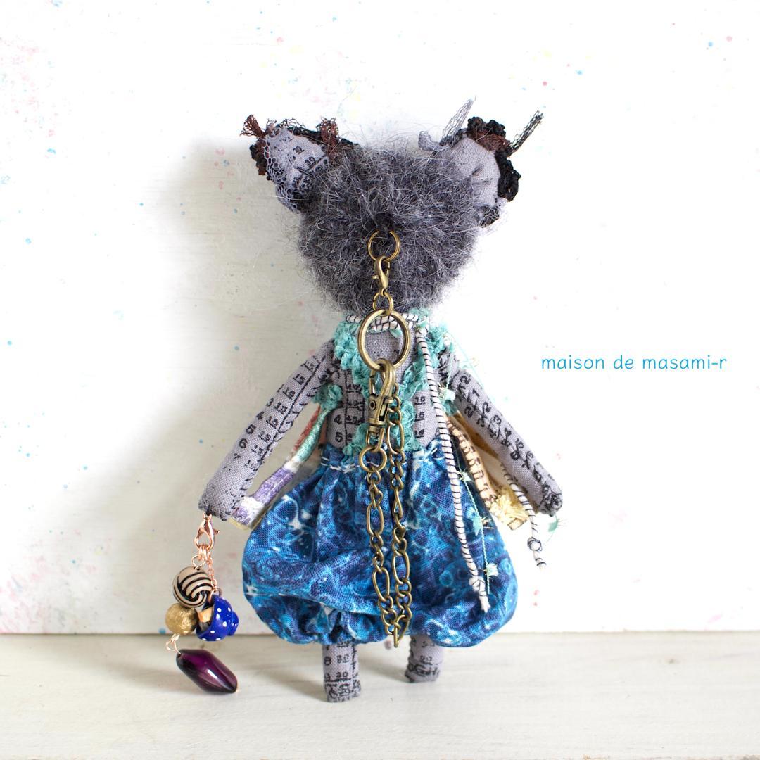 ブリティッシュショートヘアのミニぬいぐるみ 14cm バックチャーム付 リバティ