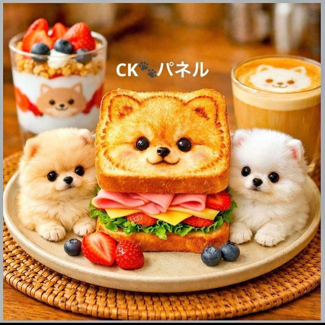 激レアポメラニアンパネル生地　ハンドメイド