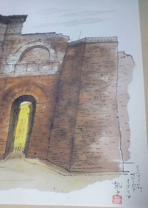 悠久の旅 平山郁夫素描集 日本経済新聞社 絵画全10作品揃 額付