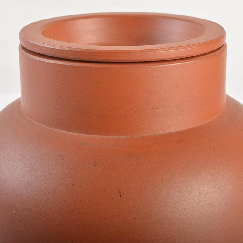 常滑焼　水川玉斎　朱泥　細字漢詩山水文　茶壷　茶心壷　時代箱付　D　R7354B