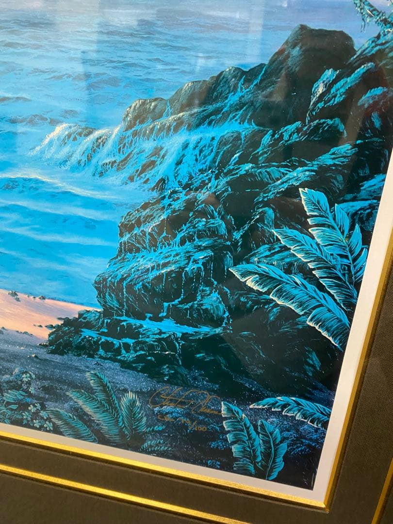 クリスチャン ラッセン本物 初期シルクスクリーン絵中サイン