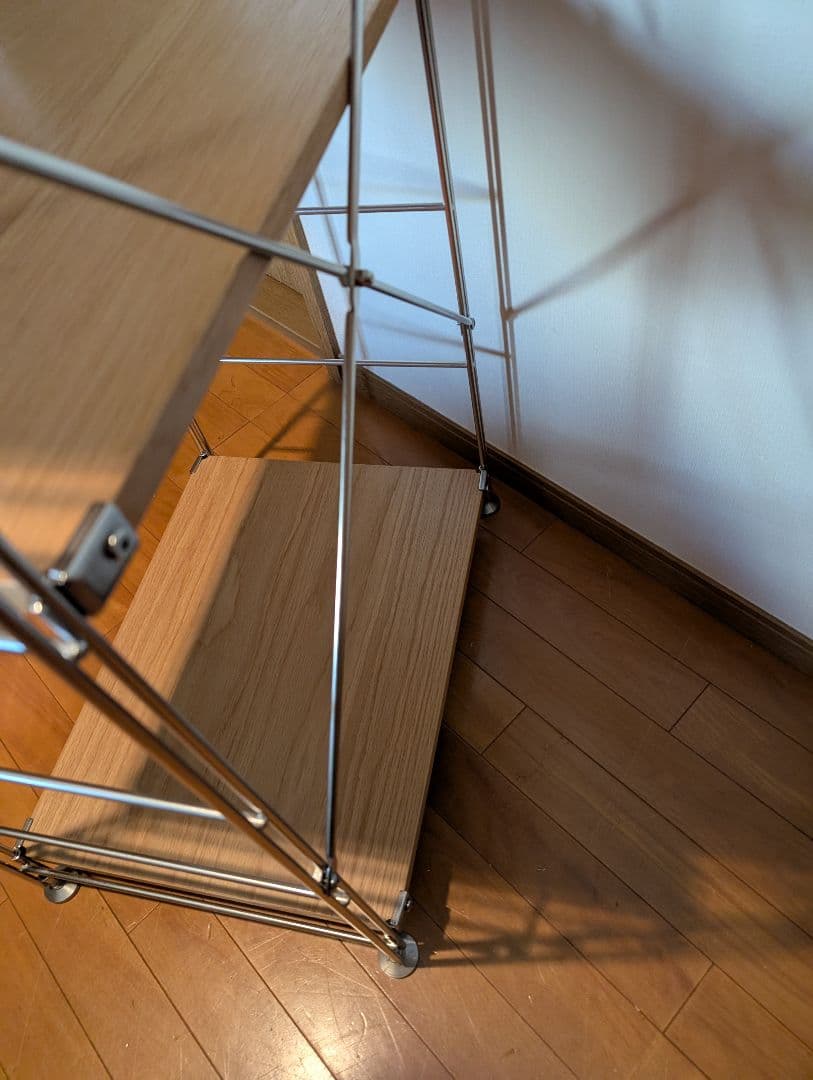 《送料込》無印良品 ステンレスユニットシェルフ オーク材棚 家具 シルバーラック