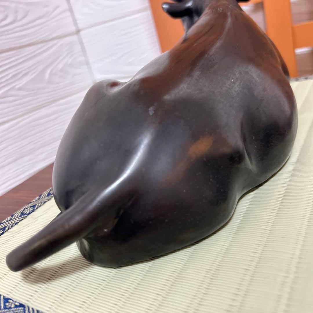 牛　置物　飾り　美術床置　工芸品