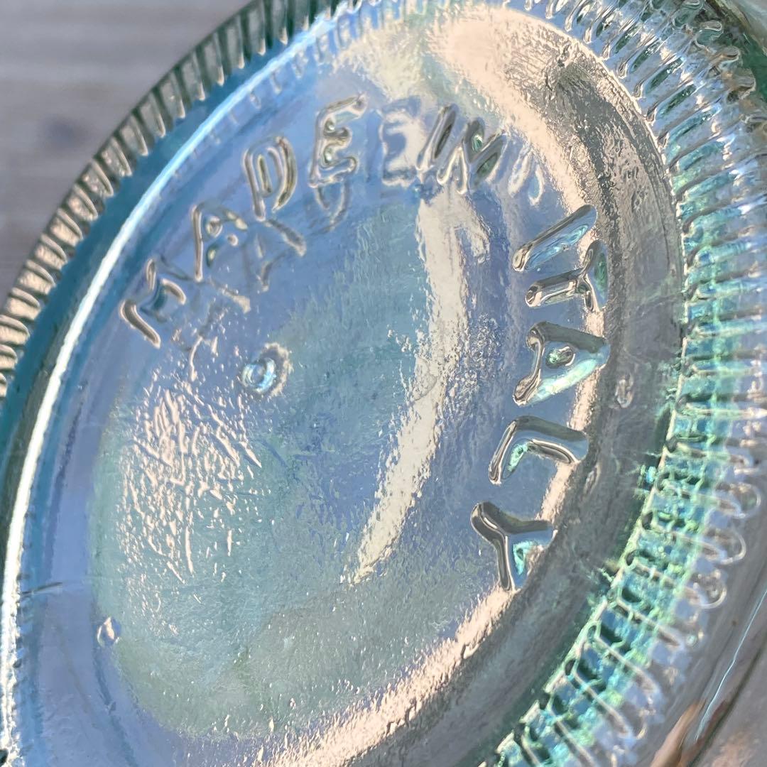 ガラス瓶　キャニスター　イタリア製　ヴィンテージ　大きめ　グリーン