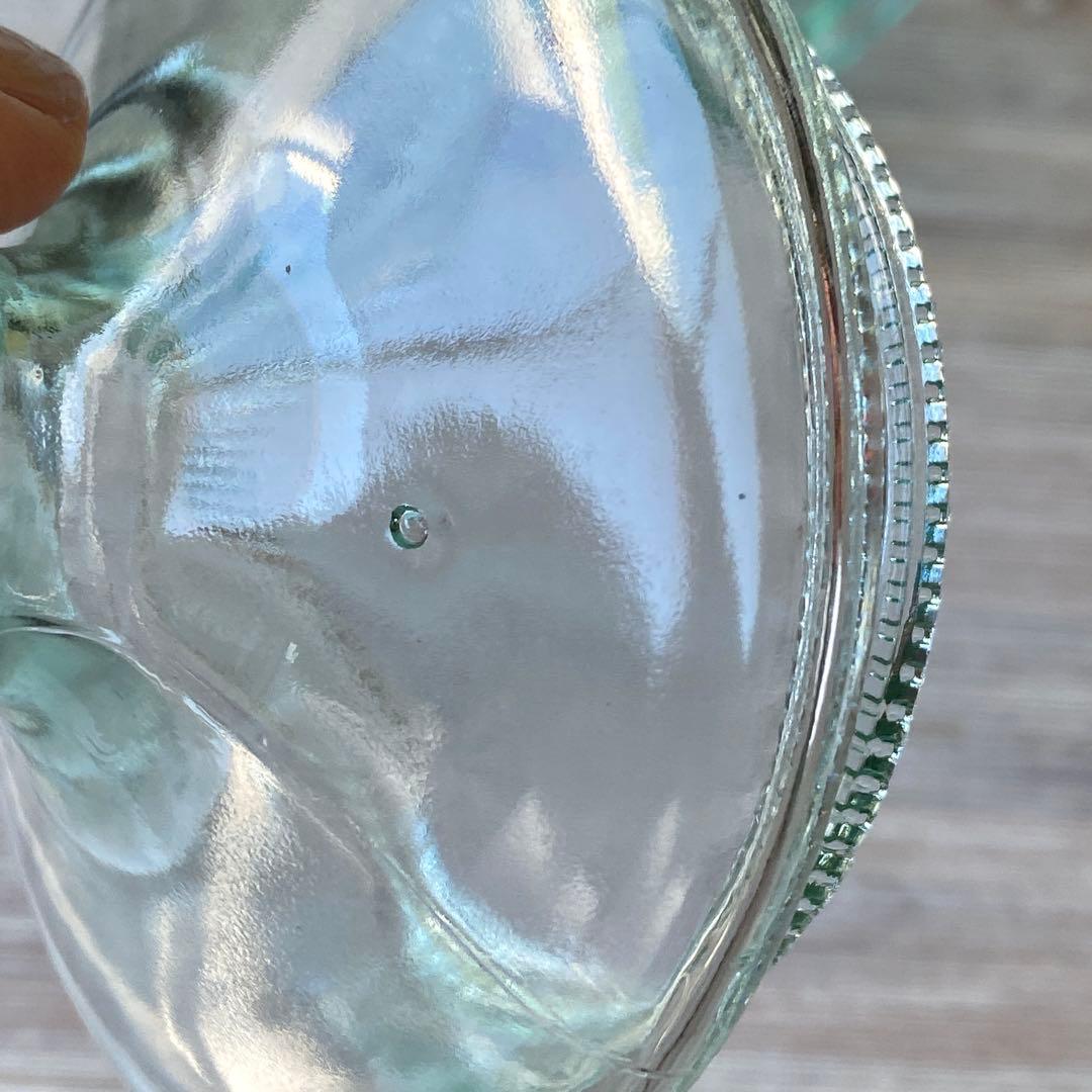 ガラス瓶　キャニスター　イタリア製　ヴィンテージ　大きめ　グリーン