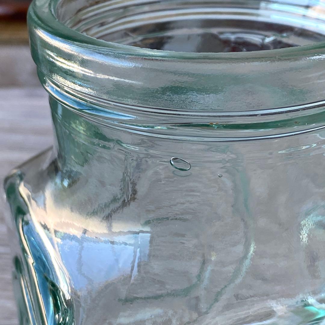 ガラス瓶　キャニスター　イタリア製　ヴィンテージ　大きめ　グリーン