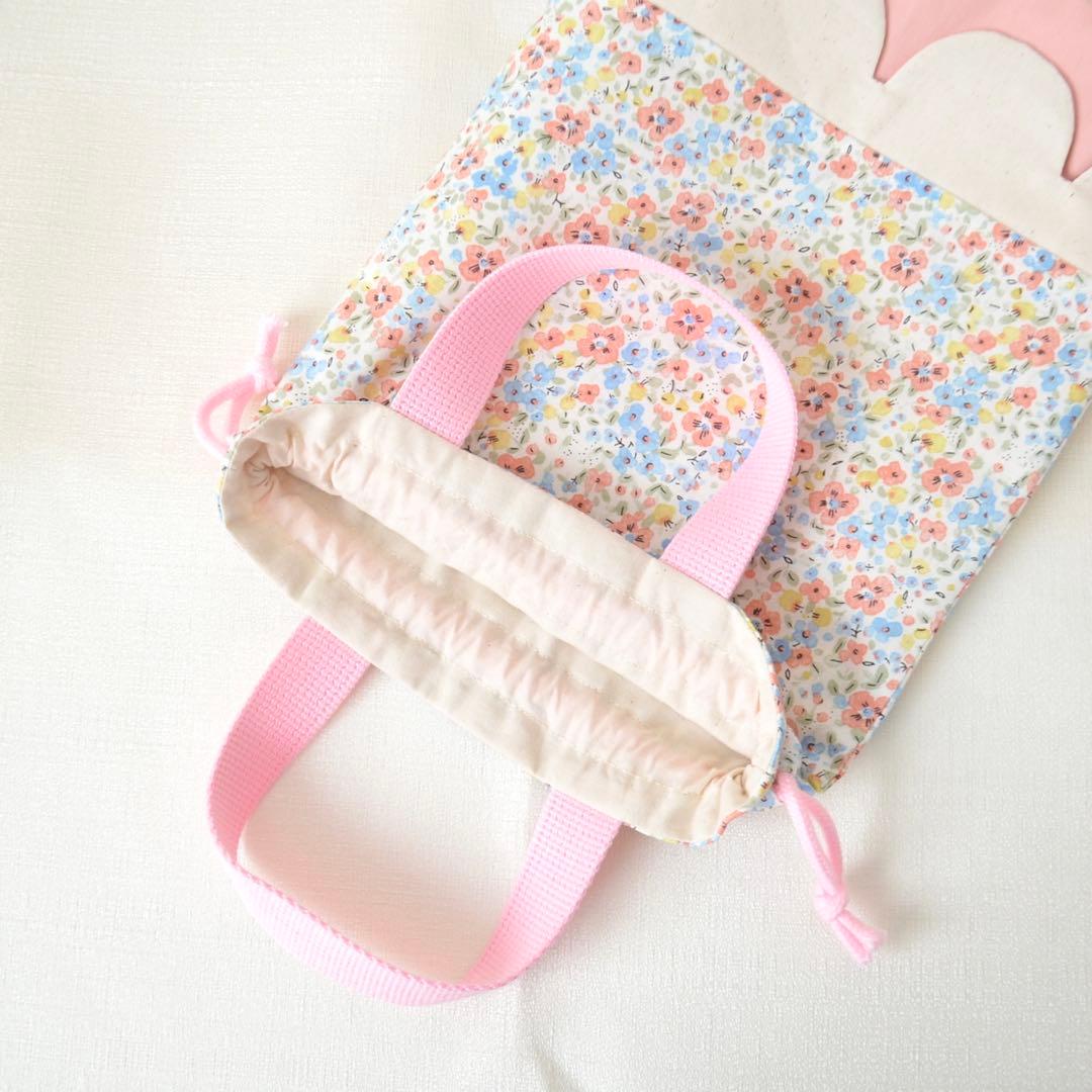 10%OFFのセール中!入園入学準備3点セット　小花柄　ピンク