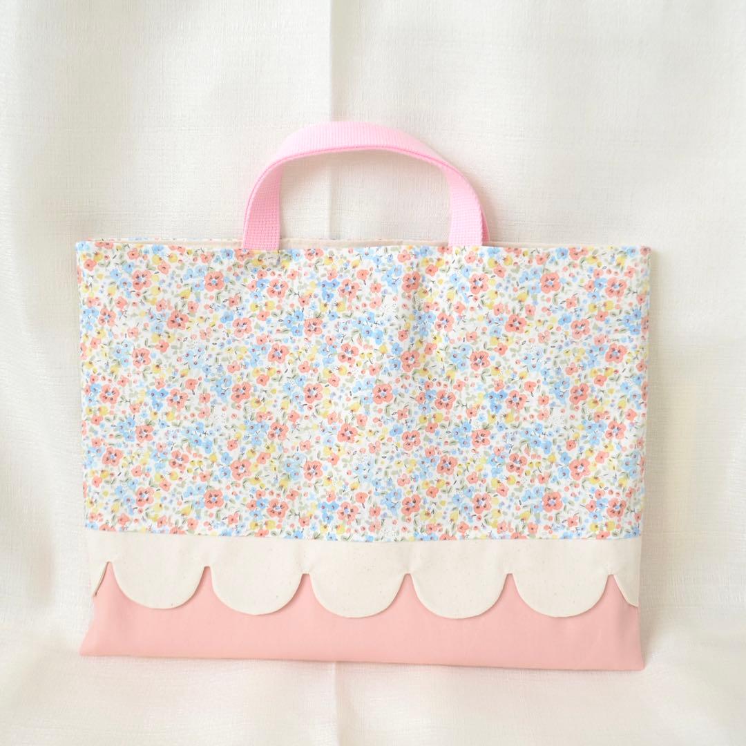 10%OFFのセール中!入園入学準備3点セット　小花柄　ピンク