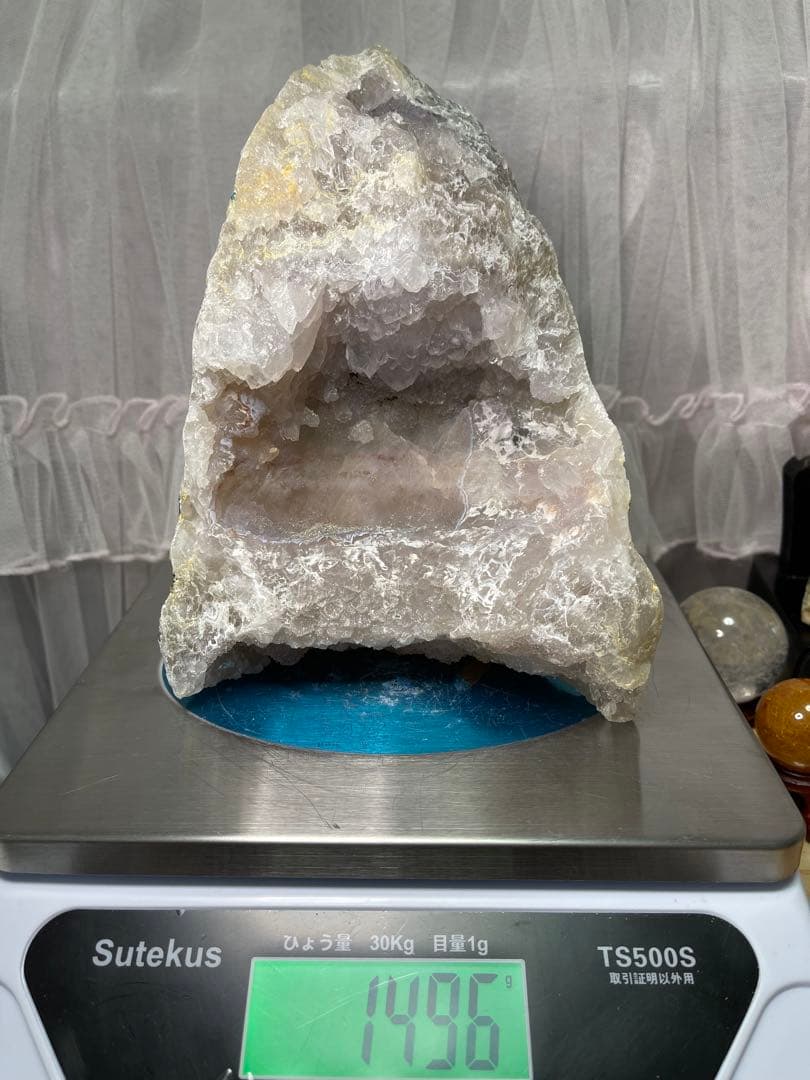 天然石 浄化 水晶ドーム クラスター ピンク系水晶ドーム観音様台座付き