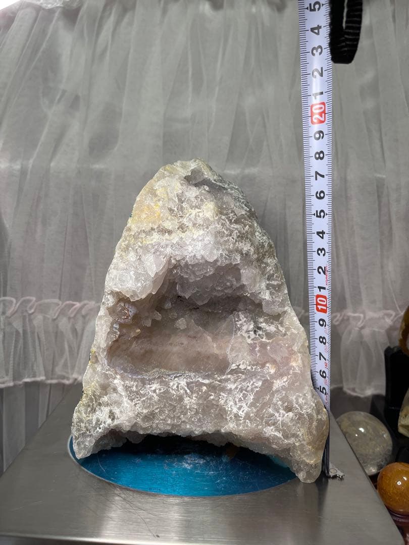 天然石 浄化 水晶ドーム クラスター ピンク系水晶ドーム観音様台座付き