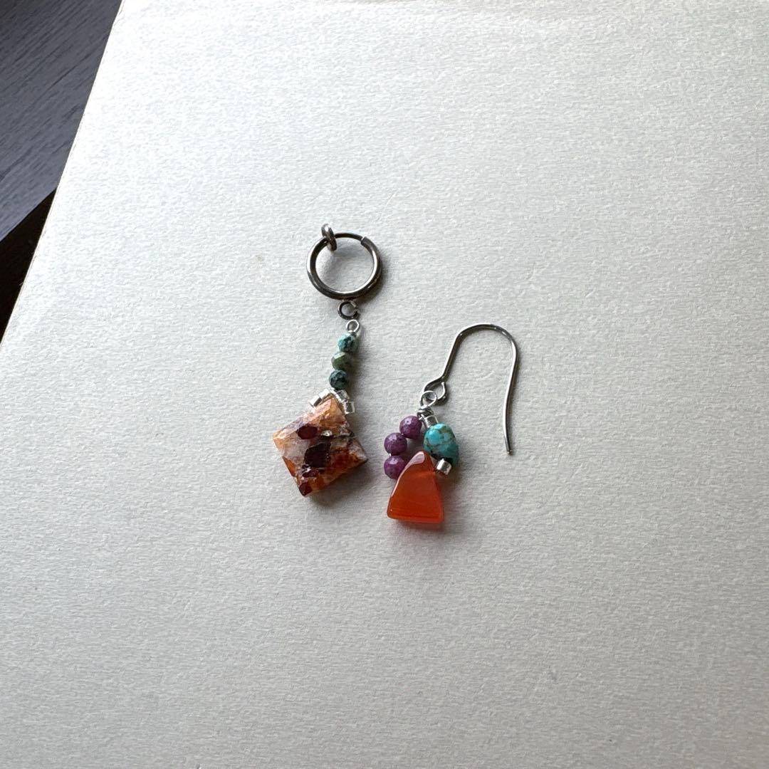 おーちゃん様　ご注文ページ　no.0035 春庭のカルサイトと空色のターコイズ