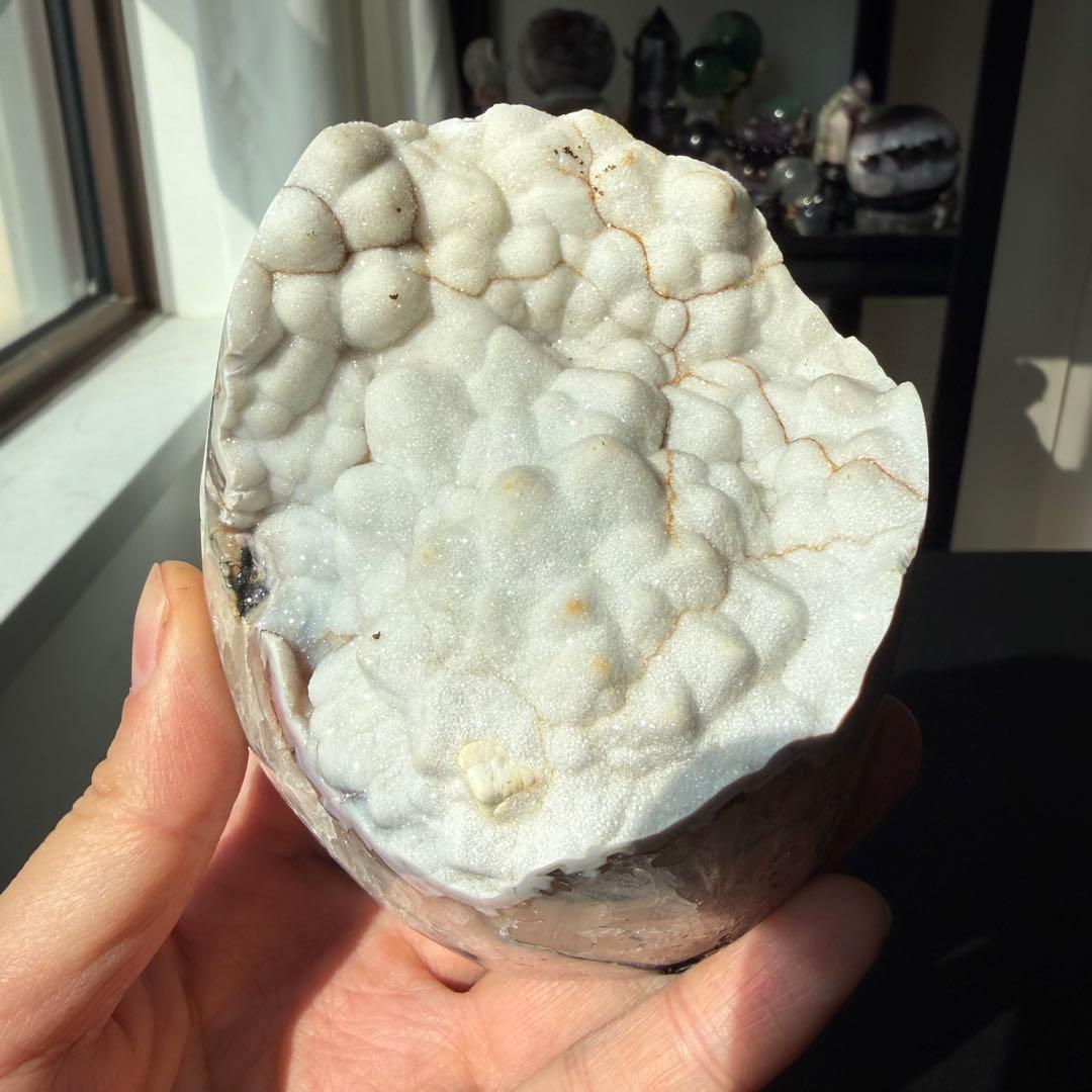 天然石シュガー瑪瑙の原石　置物　NO.030617