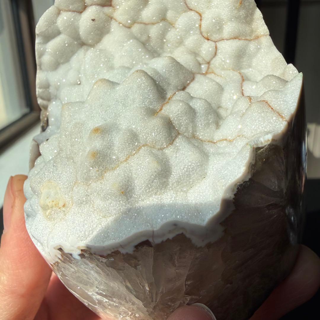 天然石シュガー瑪瑙の原石　置物　NO.030617