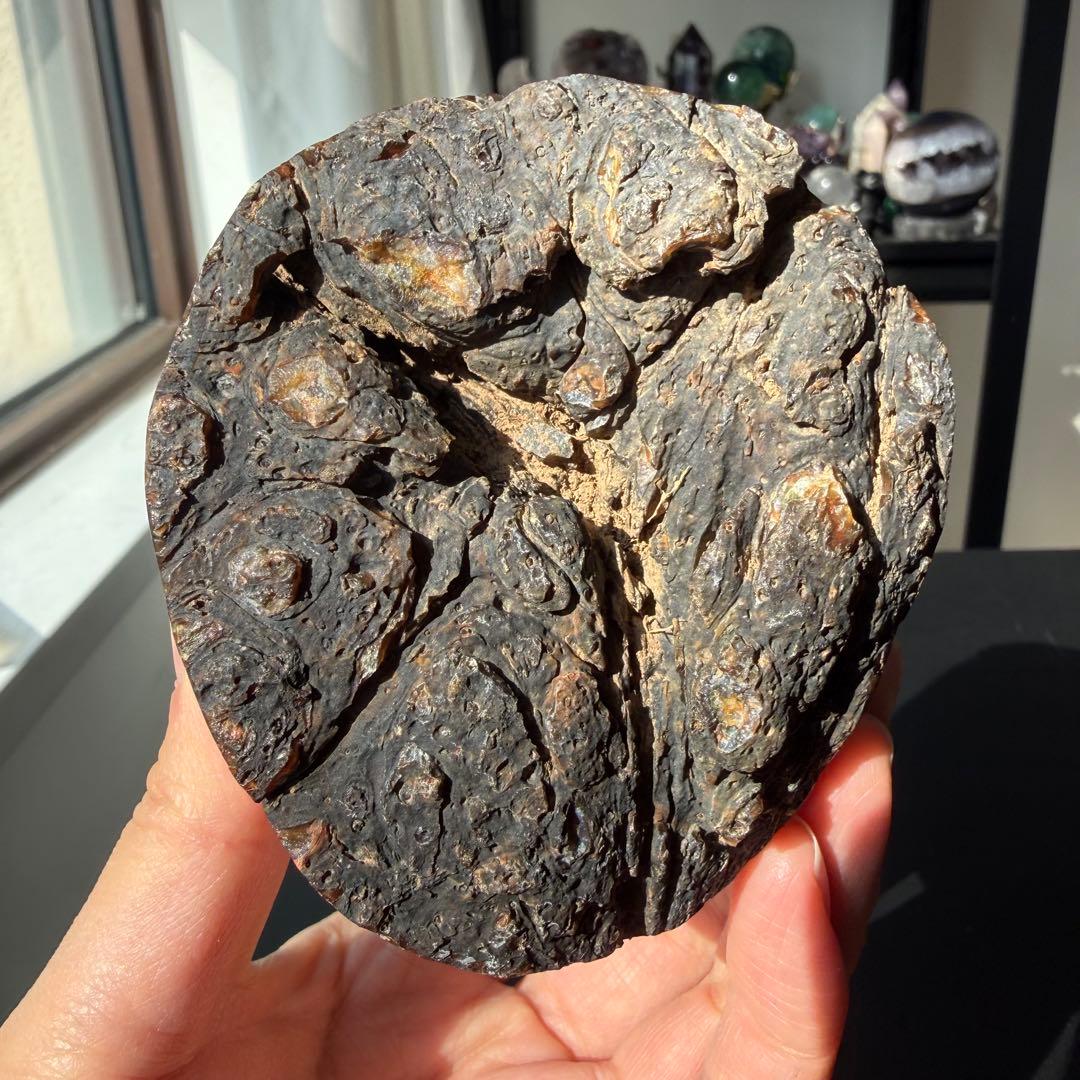 天然石シュガー瑪瑙の原石　置物　NO.030617