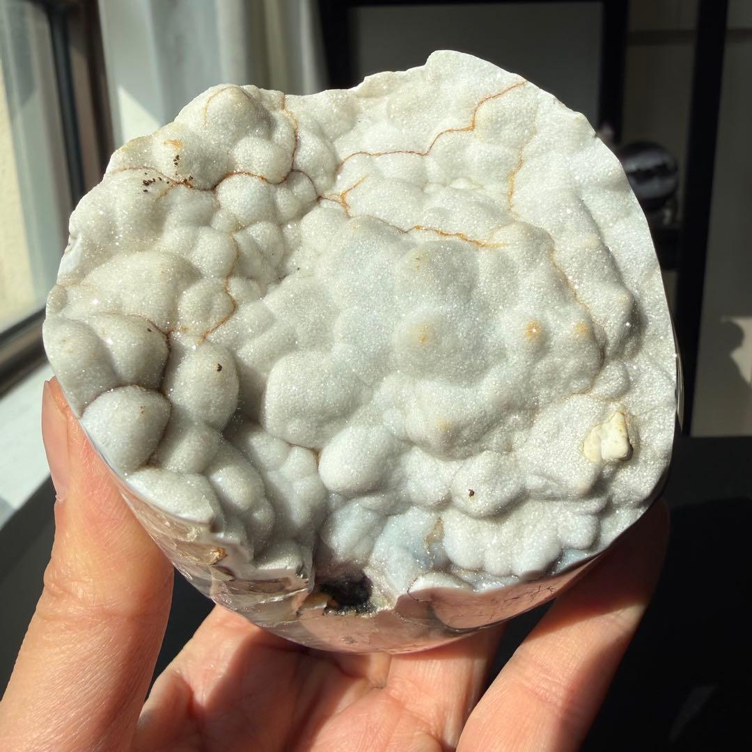 天然石シュガー瑪瑙の原石　置物　NO.030617