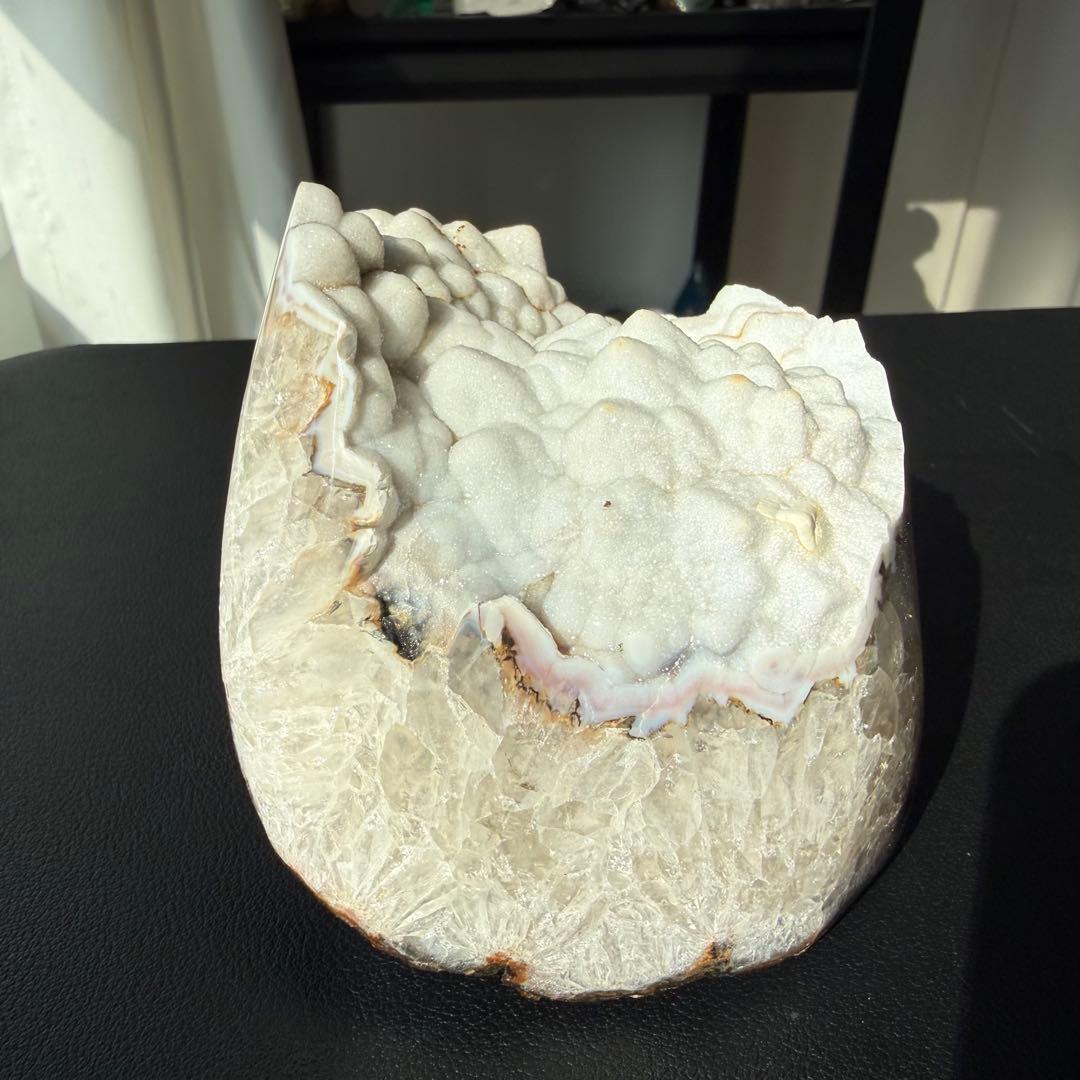 天然石シュガー瑪瑙の原石　置物　NO.030617