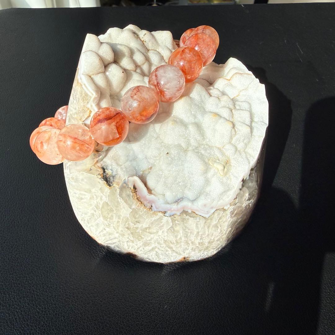 天然石シュガー瑪瑙の原石　置物　NO.030617