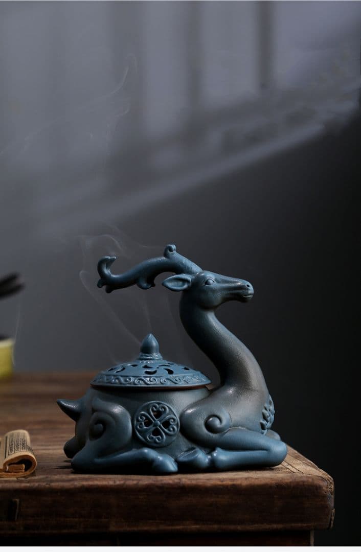 福鹿 香炉 陶磁器 装飾品 工芸品 美術品 置物
